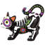 Statue squelette de chat Dia de los Muertos