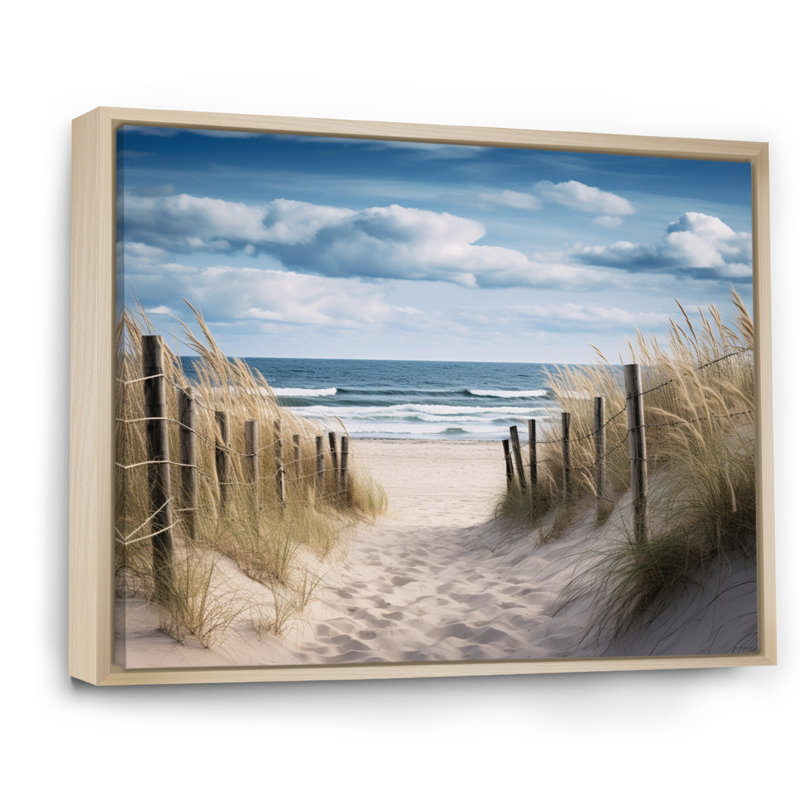 «Tranquility Path To Dune Beach I - Coastal Beach Sand», reproduction sur toile encadrée, H 24 po x l 32 po, Érable