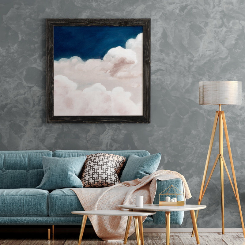 Nuit trouble, reproduction d’art encadrée, Pas de tapis, H 35,5 po x l 35,5 po x P 1,5 po, Toile avec cadre noir