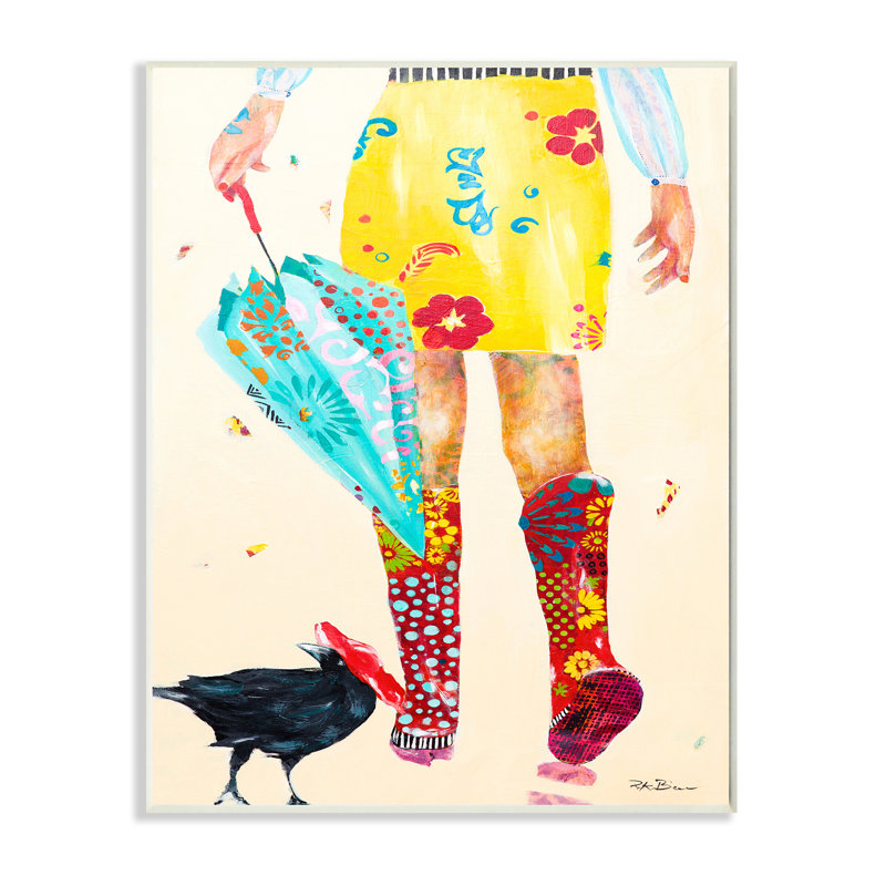 «Walking In Rainboots», H 15 po x l 10 po, Plaque murale