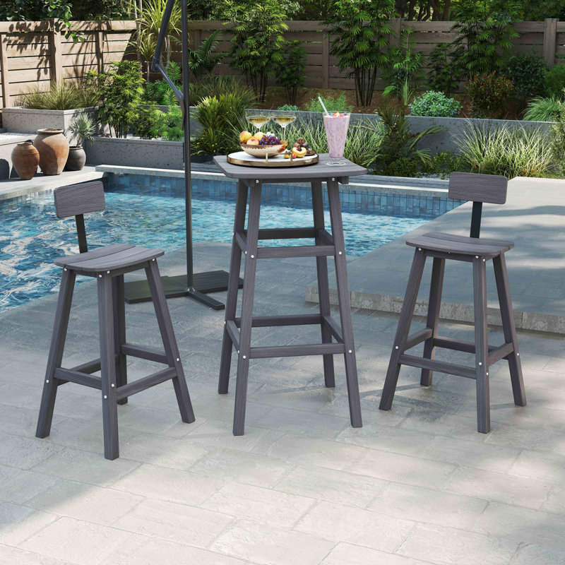 2-Person Outdoor Dining Set, Gray