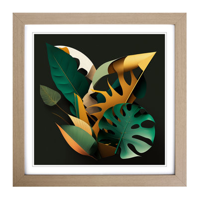 Tropical Leaf Bauhaus - Framed Print