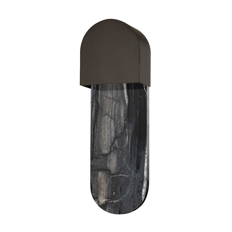 1 - Light Flush Mounted Sconce, Black Brass