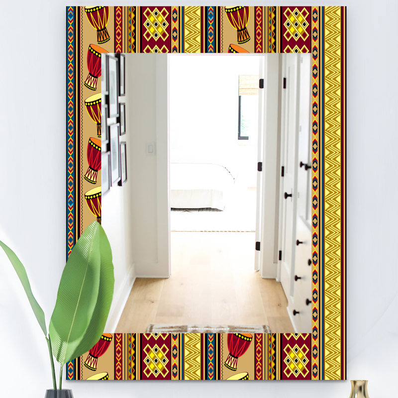 Miroir de salle de bain/meuble-lavabo beckground tambour africain, H 24 po x l 32 po