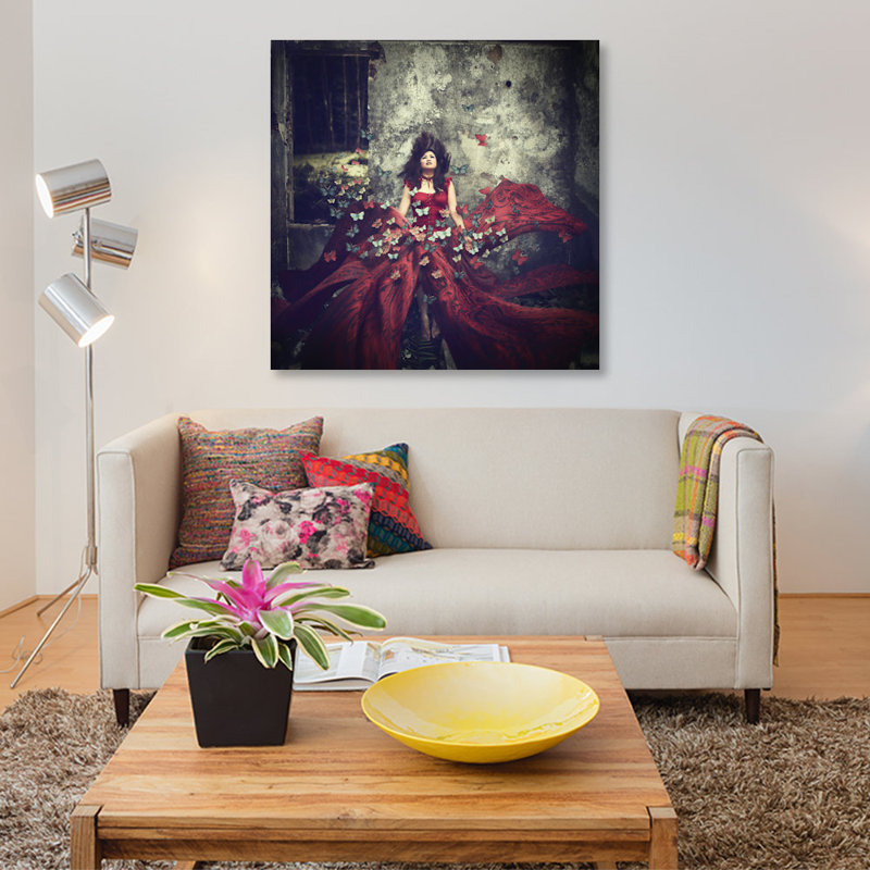 «Butterfly Effect», impression sur toile, H 12 po x l 12 po x P 0,75 po, Toile tendue, Pas de tapis