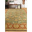 Hand Knotted Wool Oriental Area Rug in Green And Red