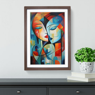 Lovers Abstract No.3 - Single Picture Frame Print on Wood