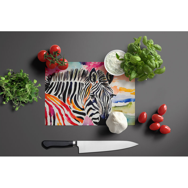 Zebra Glass Cutting Board Large