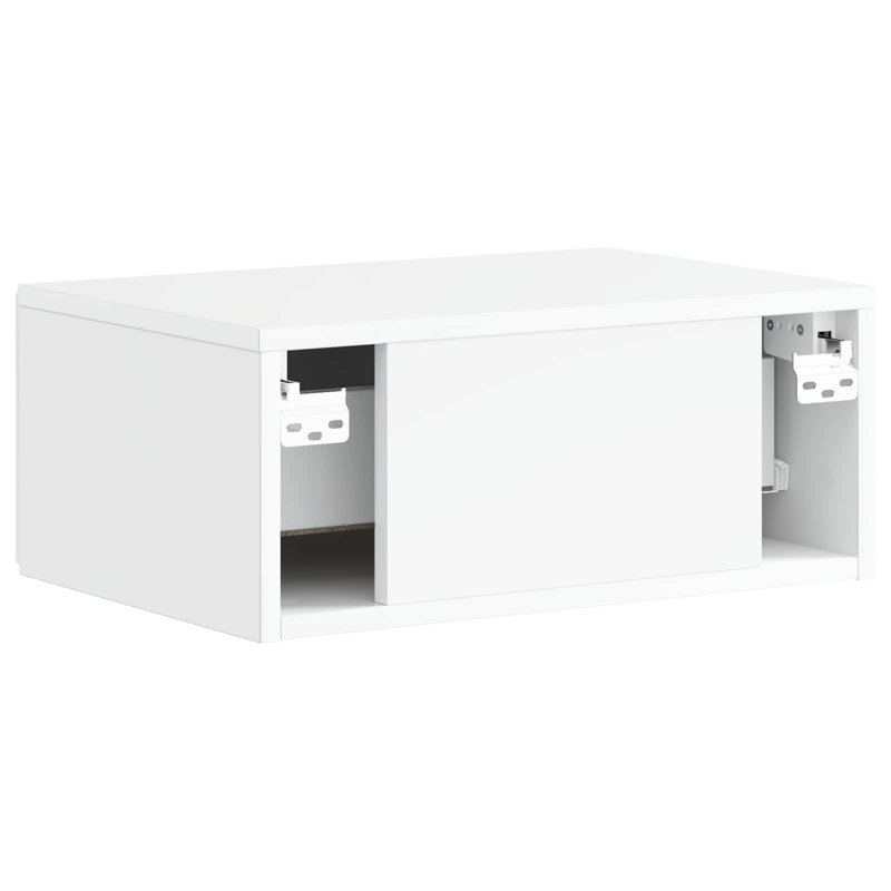 49cm W Manufactured Wood Bedside Table, High Gloss White