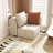 38" Compression  Chenille Frameless Modular Corner Chair, Upholstered Memory Foam Sectional Component with 2 Pillows-2042138294