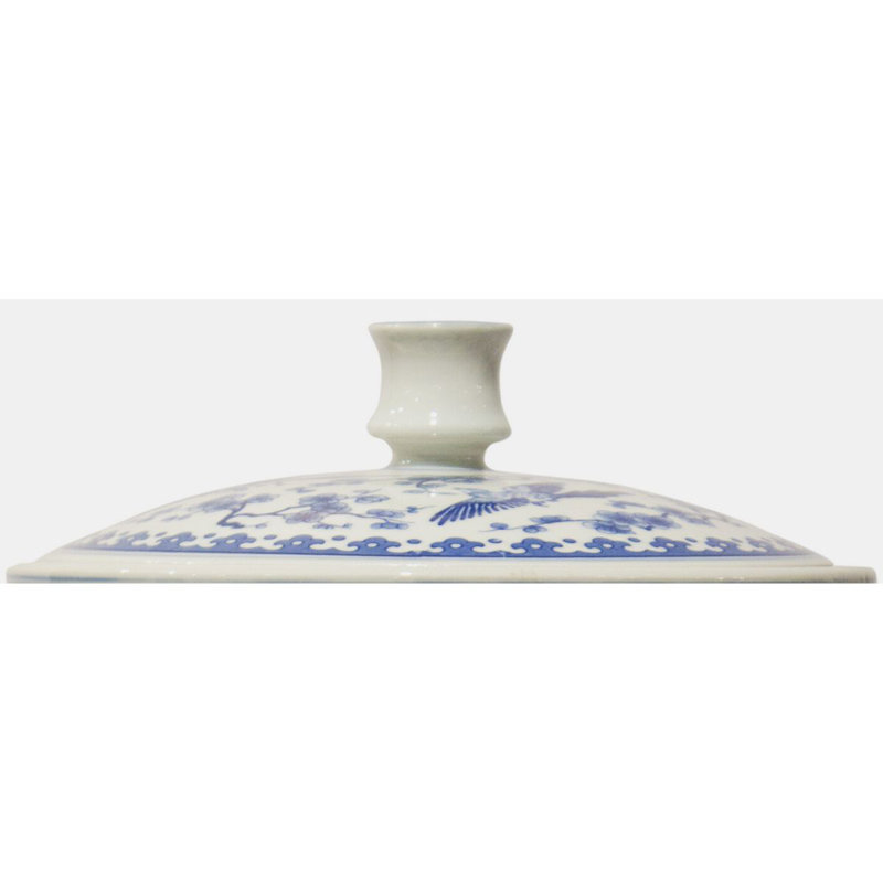 Pot à oiseaux bleu et blanc