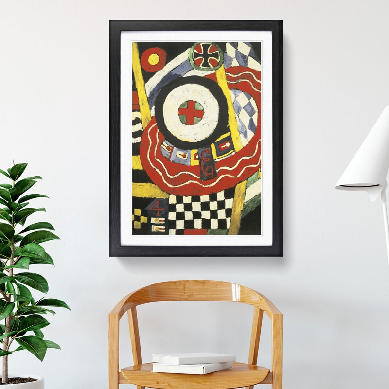 The Iron Cross by Marsden Hartley - Picture Frame Painting, 65cm H x 48cm W x 2cm D, Black