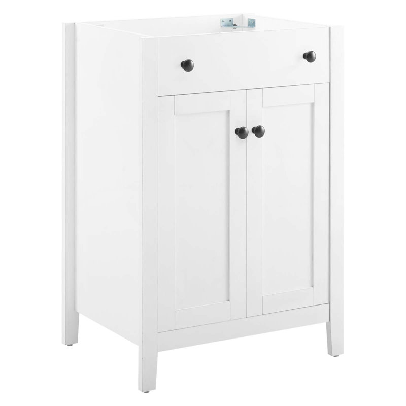 Nantucket White Wood and MDF Single Bathroom Vanity Cabinet