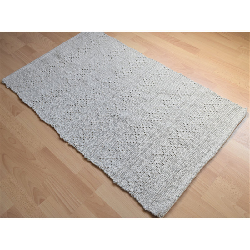 Gaither Solid Colour Hand Woven Area Rug, Rectangle 75 x 115cm