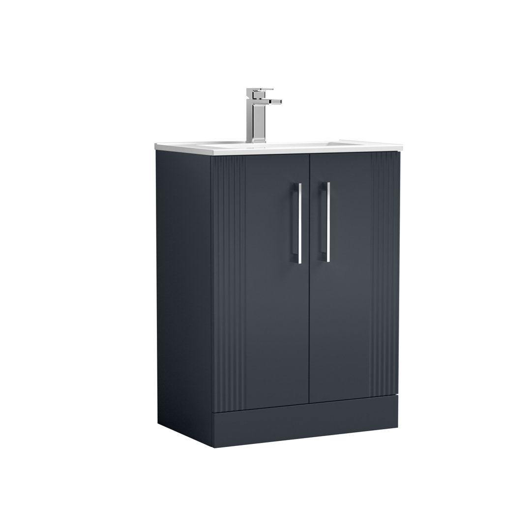 Deco 605mm Single Bathroom Vanity with Integrated Vitreous China Basin