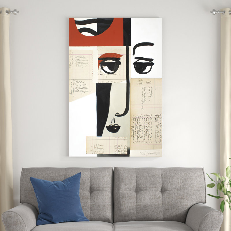 Les visages d'un siècle III - peinture sur toile tendue, H 48 po x l 32 po x P 1,25 po