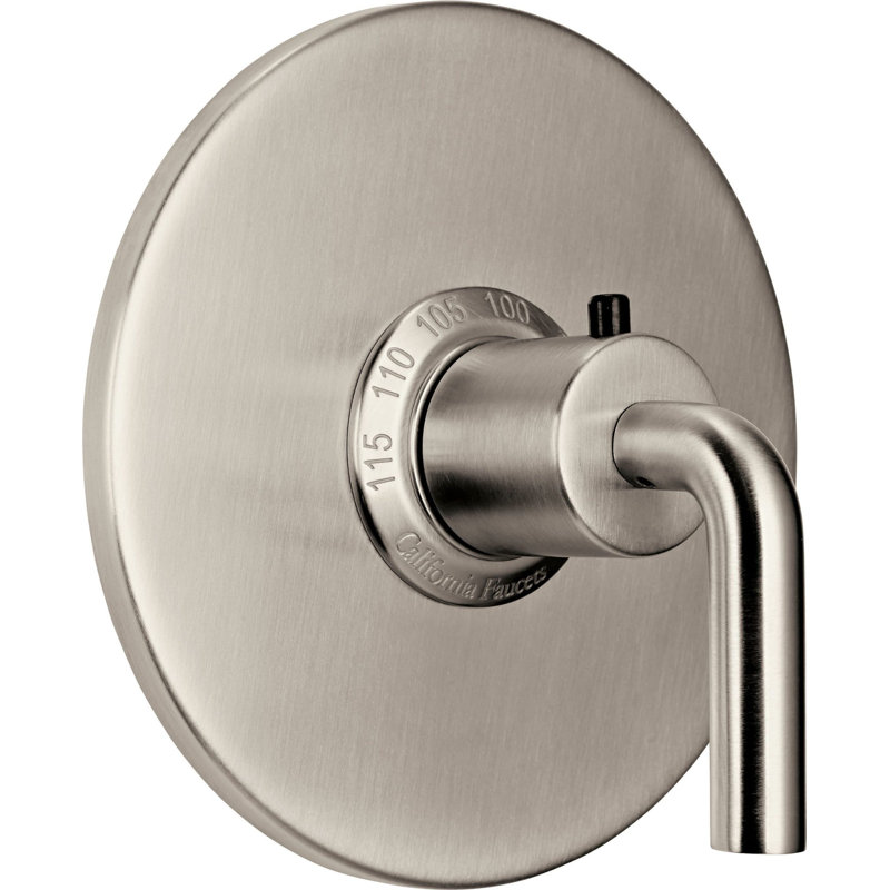 Descanso Round StyleTherm® 3/4" Thermostatic Trim Only - Smooth Handle, Satin Nickel