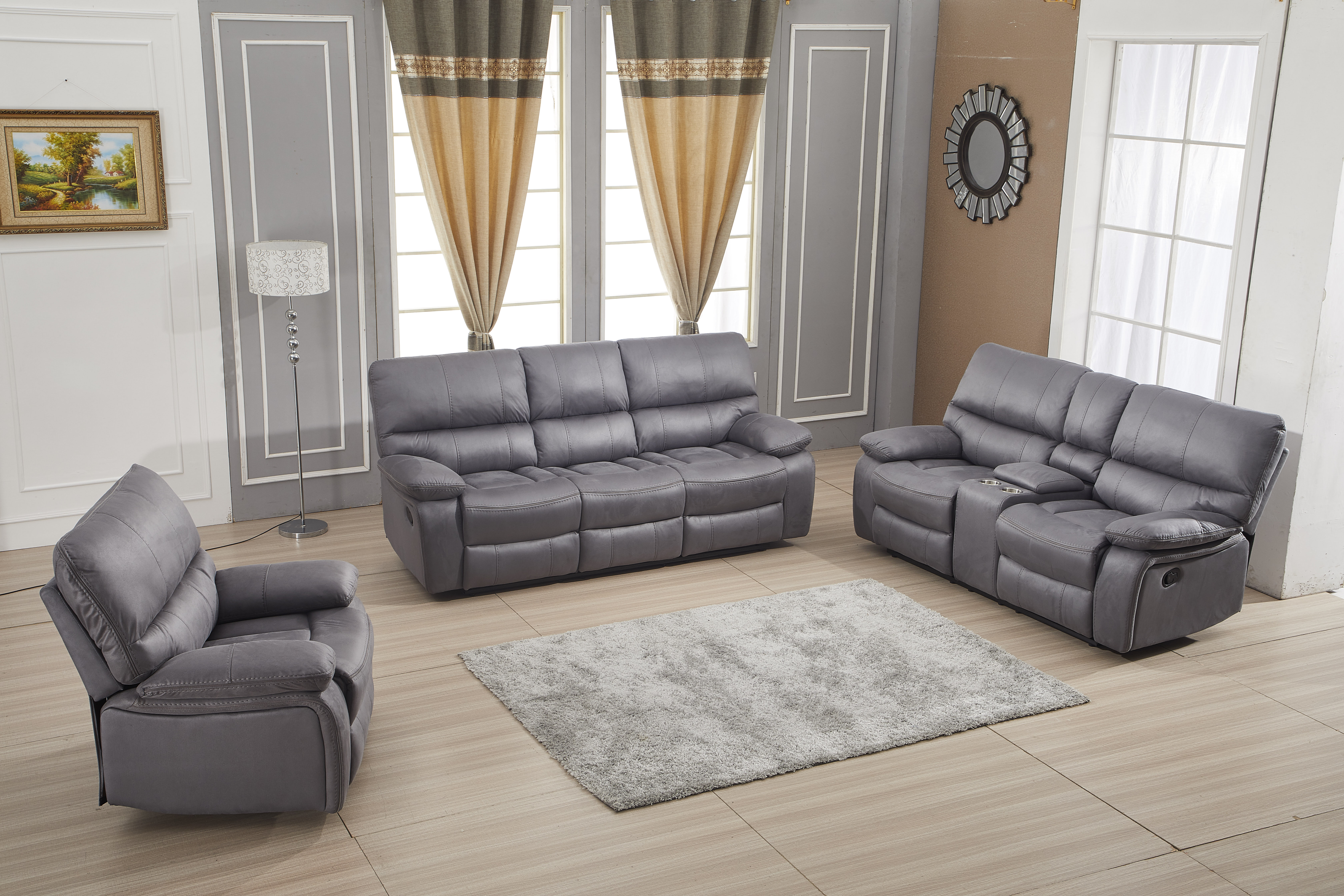 Red Barrel Studio® Drafton 3 Piece Reclining Configurable Living Room ...