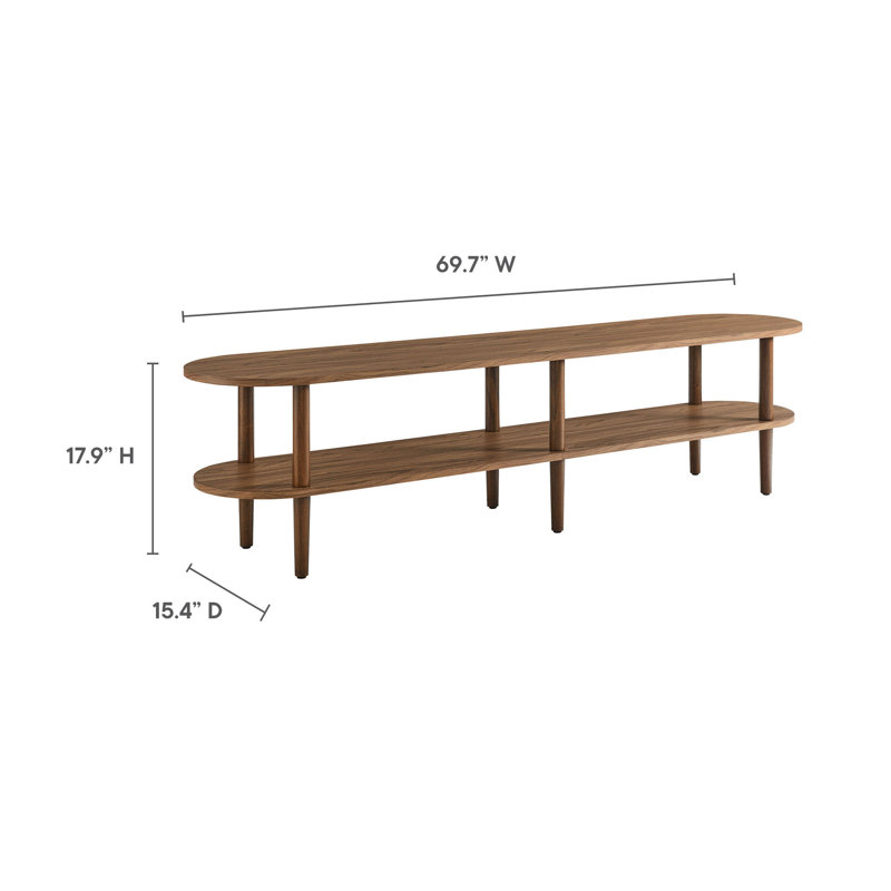 Torus Oval Wood TV Stand, Walnut