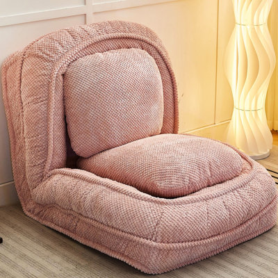 Salon polyvalent rose, 5 positions réglables, rembourrage en mousse moderne moelleux et moelleux