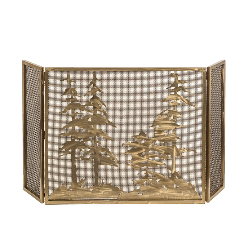 Pines 3 Panel Bifold Steel Fireplace Screen