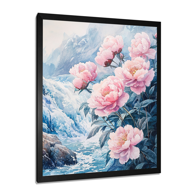 Gianlucca - impressions murales florales, Reproduction encadrée d'une seule photo, H 44 po x l 34 po, Noir