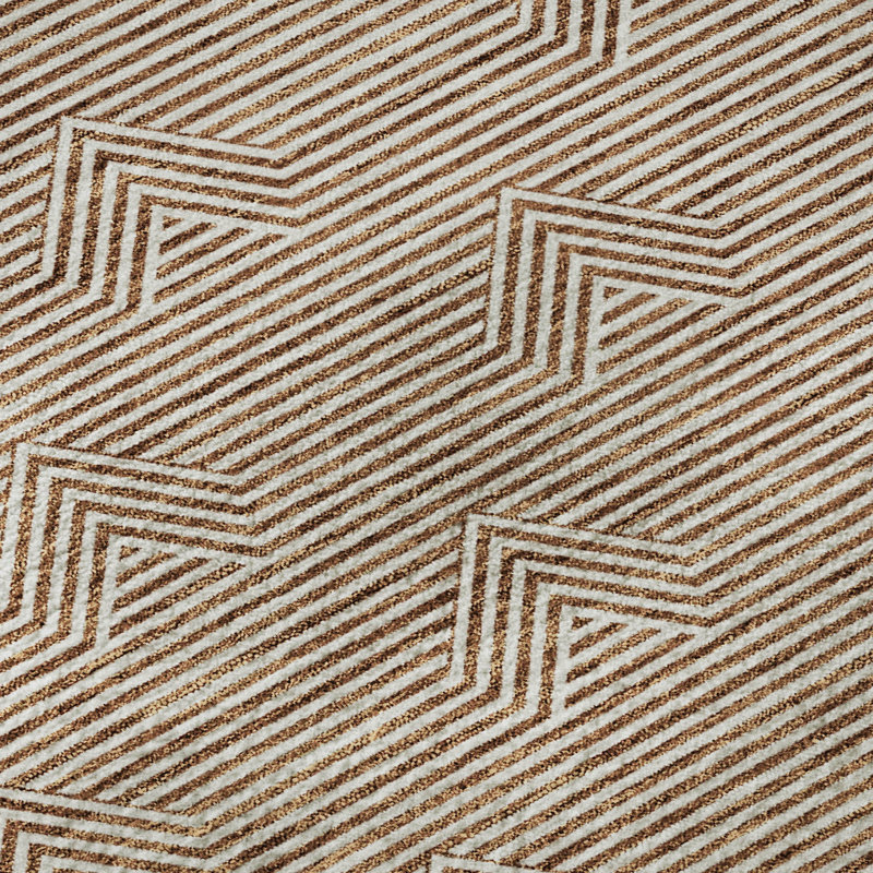 Premium Machine Washable Prisco Paprika Rug, Rectangle 3' x 5'