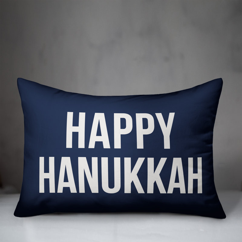  Coussin Happy Hanukkah, Bleu