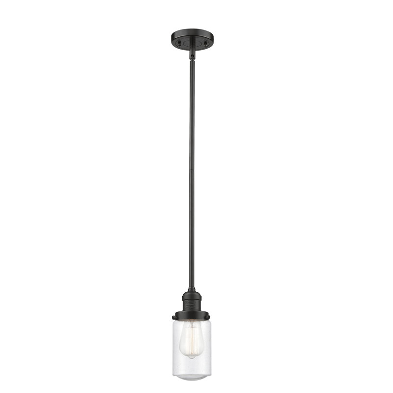 Saroyan 1 - Light Single Pendant, 6 Watt Vinage LED Bulb, Brushed Satin Nickel, Seedy