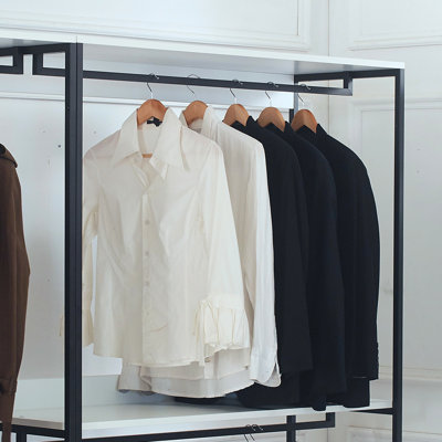 Garde-robe autoportante - structure en métal, rangement extra profond, eau et chaleur, tableau de grade Stain Scratch E0, promenade en blanc avec espace de rangement, métal thermolaqué, 2 fois plus épais, modulaire
