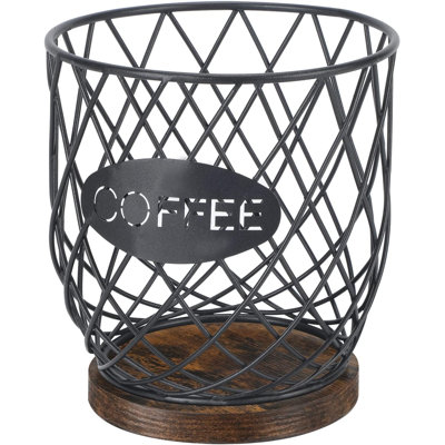 K Cup Holder Organizer, Sturdy Coffee Pod Holder Organizer, 35 Kcup Large Capacity Storage Basket For Kitchen Counter And Office Desktop (Circular Grid)