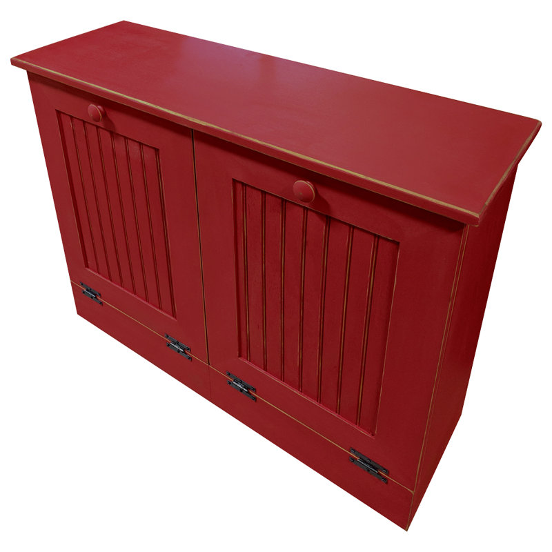 Poubelle multi-compartiments inclinables 13 gallons inclinable, Vieux rouge