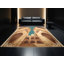 Tapis moelleux et moelleux de style rétro à motif de ville de Zanzibar en brun - beige