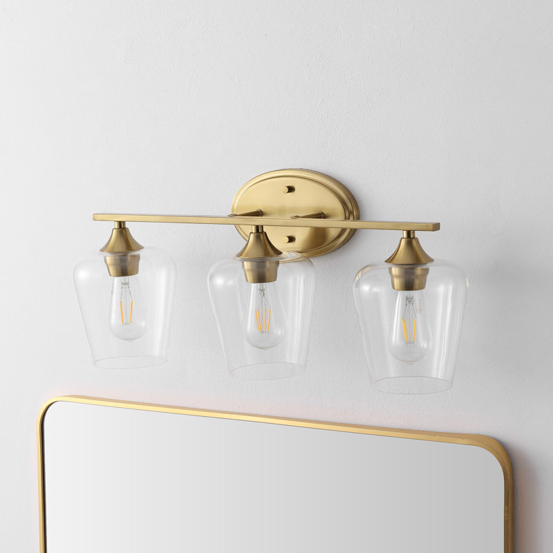 Éclairage pour meuble-lavabo rustique à DEL Dejon, Laiton doré, 3