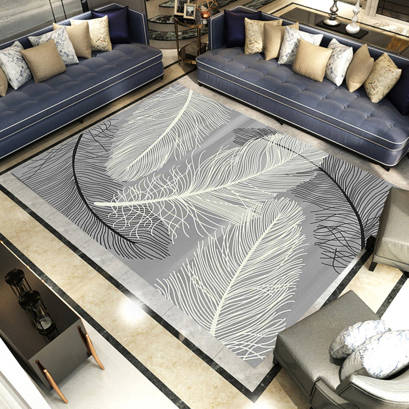 Noir Chatillon/Tapis décoratif gris, Rectangle de 4 pi x 6 pi
