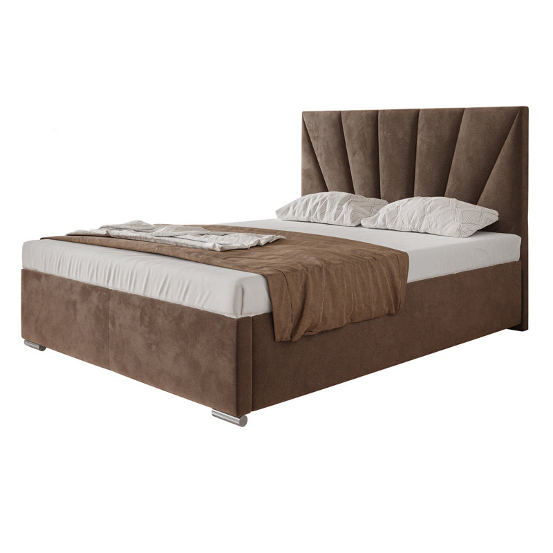 Maeystown Upholstered Ottoman Storage Bed, Tan, 180 x 200cm