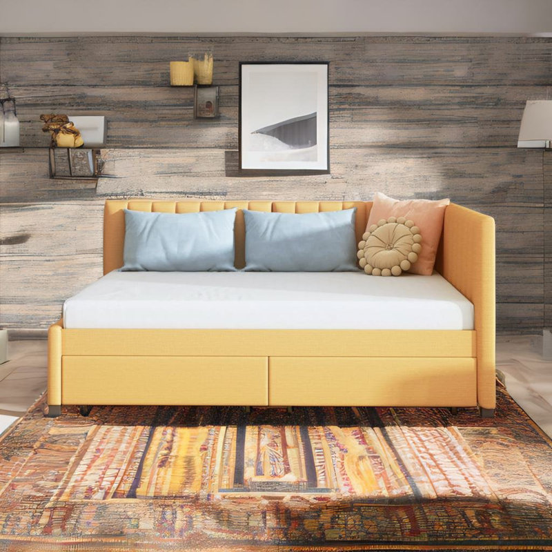 Motiejus Upholstered Daybed, Yellow