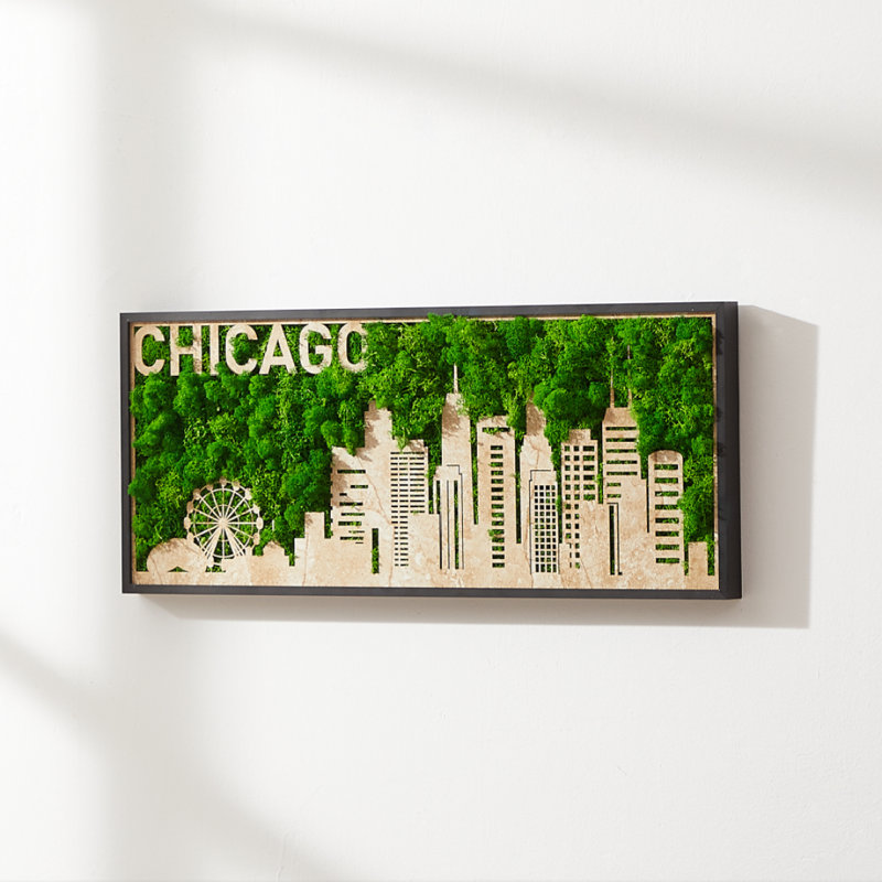 Art mural en métal Chicago Moss City