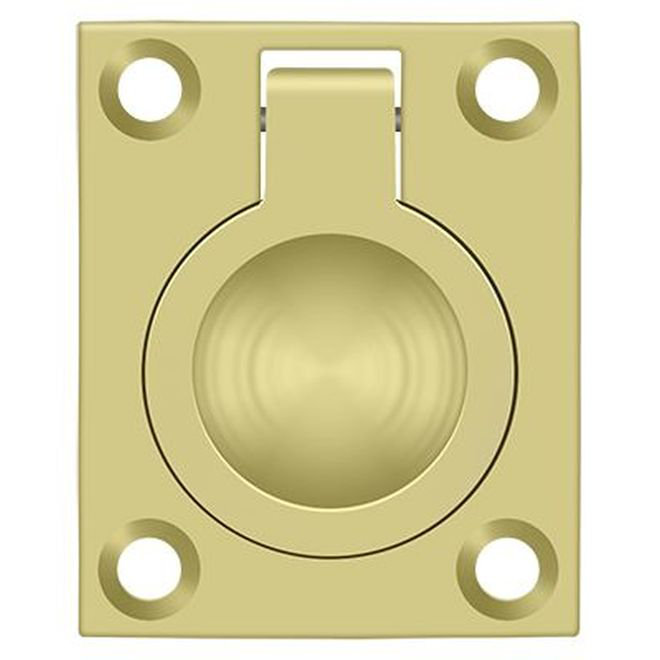 Deltana FRP175U3 Flush Ring Pull, 1-3/4" x 1-3/8" in Polished Brass, Polished Brass