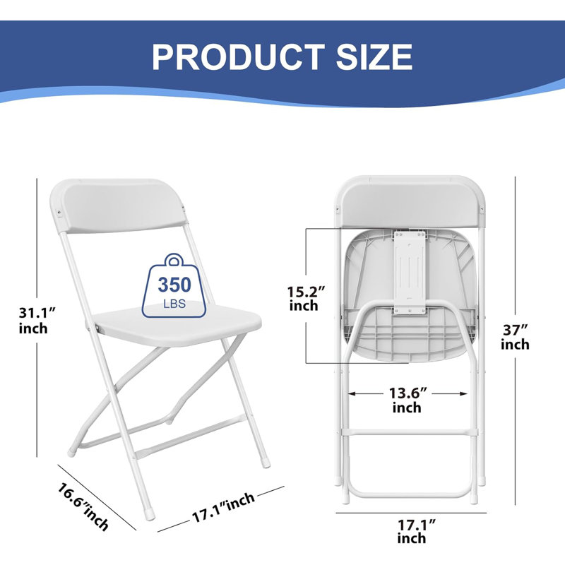 6ft Heavy Duty Folding Table With 6 Pack Lightweight Folding Chairs Portable Indoor & Outdoor For Home, Office & Events