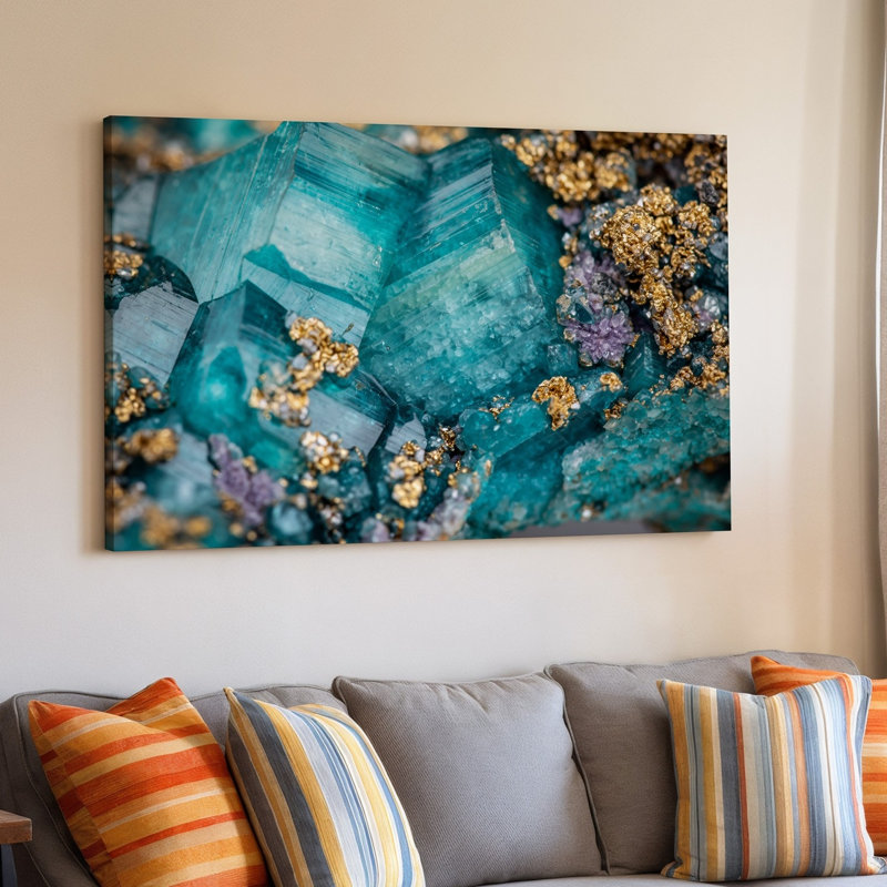 Toile, vue rapprochée d'une formation minérale frappante avec art mural, H 30 po x l 40 po