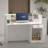Nahjae Rectangle Synthetic Laminate Reception Desk with Filing Cabinet