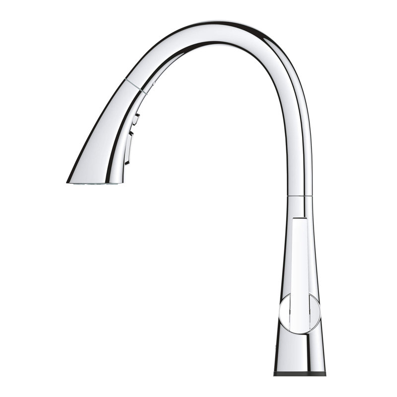 Zedra Pull Down Touch Single Handle Kitchen Faucet with Accessories, Starlight Chrome