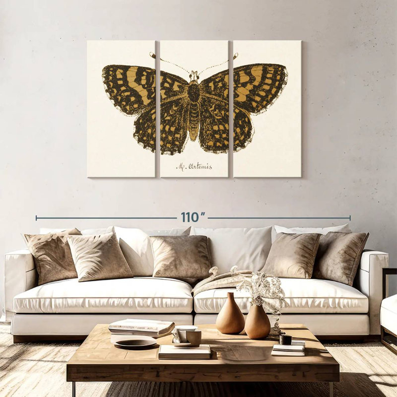 Brampt antique papillon II, H 48 po x l 74 po