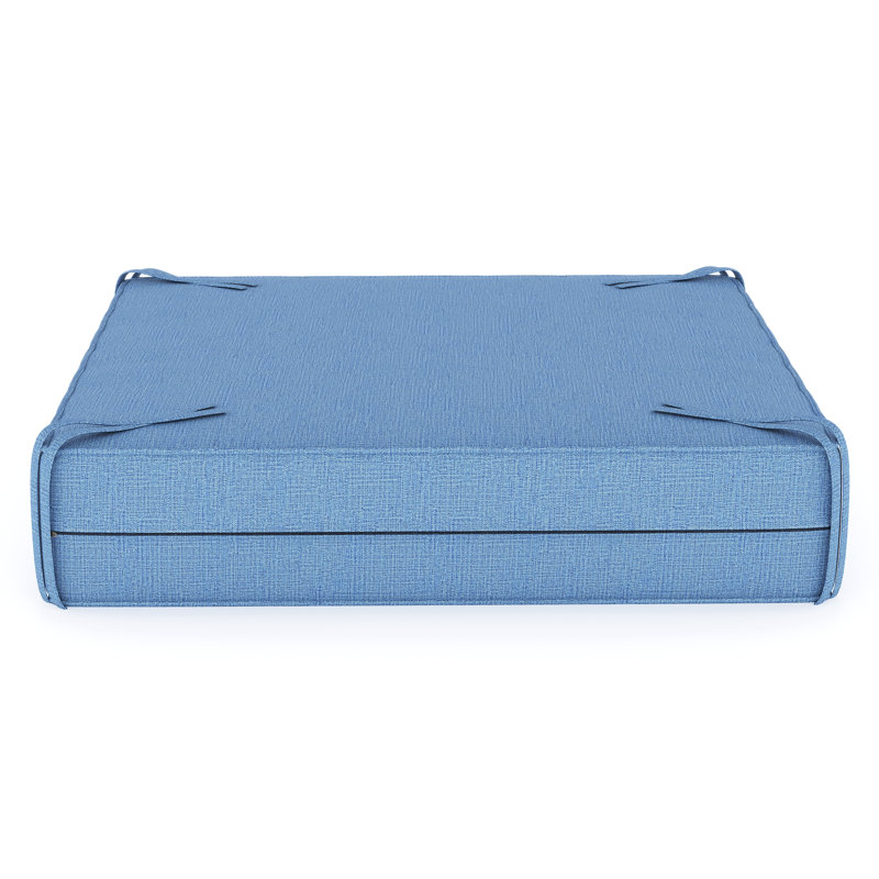 Sunbrella® Outdoor Ottoman Cushion, Cast Ocean Sunbrella® Plainweave