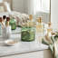 Bougie décorative parfumée au gardénia pour la chambre - Bougie moderne en verre pour table basse, étagère ou salon - Vert et ivoire