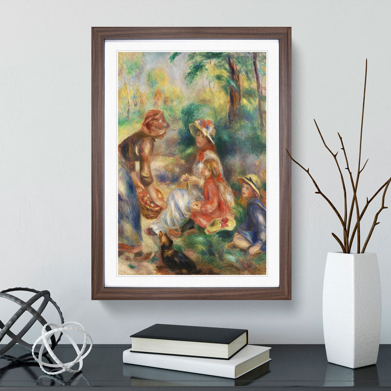Apple Vendor by Pierre-Auguste Renoir - Picture Frame Painting, Walnut, 65cm H x 48cm W x 2cm D
