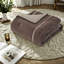 Ensemble de literie de luxe 7 pièces, polyester micro velours côtelé, brun grand, style chalet moderne