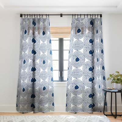 Panneau de rideau transparent Camilla Foss Circles In Blue Ii 1pc