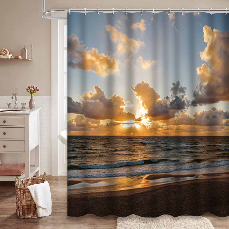 Rideau de douche Sunset Gold, L 72 po x l 78 po